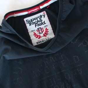 Superdry Navy Blue Track & Field Tee T-Shirt Boyfriend Fit Women's Size Medium